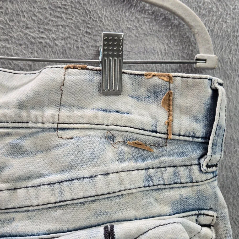True Religion Men Jeans 32 Blue Acid‎ Wash Skinny Denim Mid Rise 33